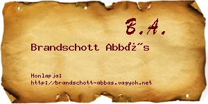 Brandschott Abbás névjegykártya